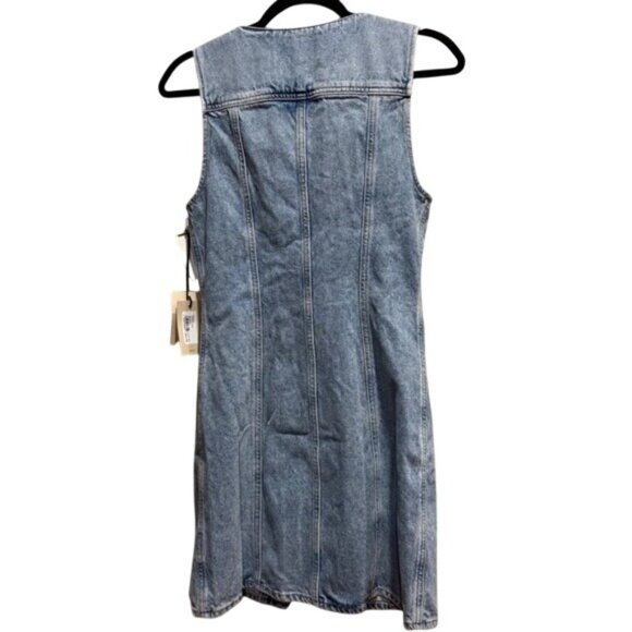 Agolde Revolve Trina Denim Mini Dress XS New Organic Cotton 90s Y2K City - Picture 10 of 11